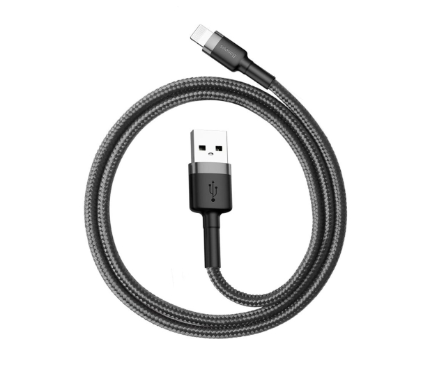 Baseus Kabel Cafule USB-A /Lightning 2.4A QC 3.0 0.5 m czarno-szary - 1502021 - zdjęcie